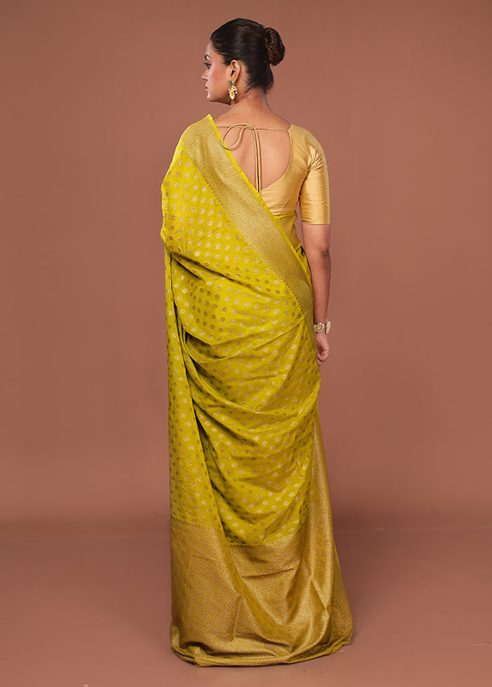 Green Georgette Saree With Blouse Piece