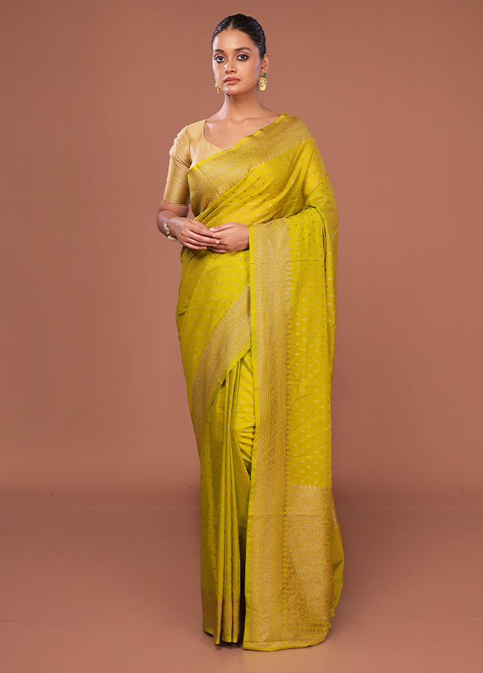 Green Georgette Saree With Blouse Piece