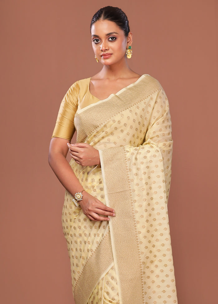 Yellow Georgette Saree With Blouse Piece