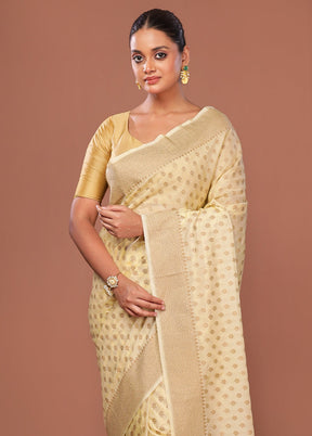 Yellow Georgette Saree With Blouse Piece