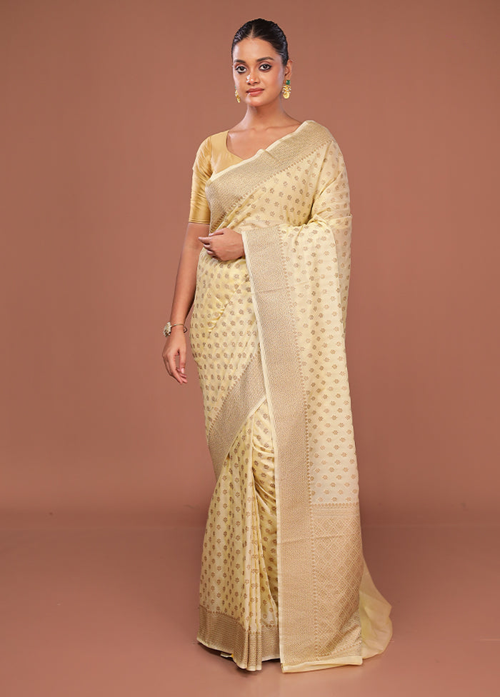 Yellow Georgette Saree With Blouse Piece