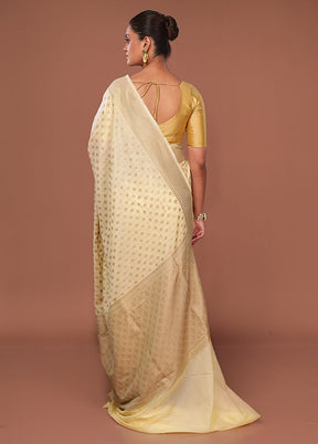 Yellow Georgette Saree With Blouse Piece
