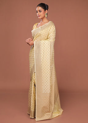 Yellow Georgette Saree With Blouse Piece