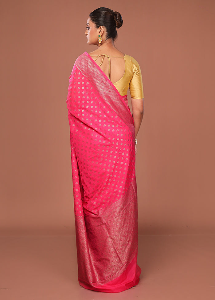 Pink Georgette Saree With Blouse Piece