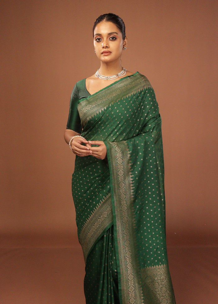 Green Georgette Saree With Blouse Piece