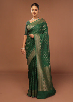 Green Georgette Saree With Blouse Piece