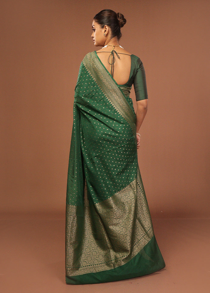 Green Georgette Saree With Blouse Piece
