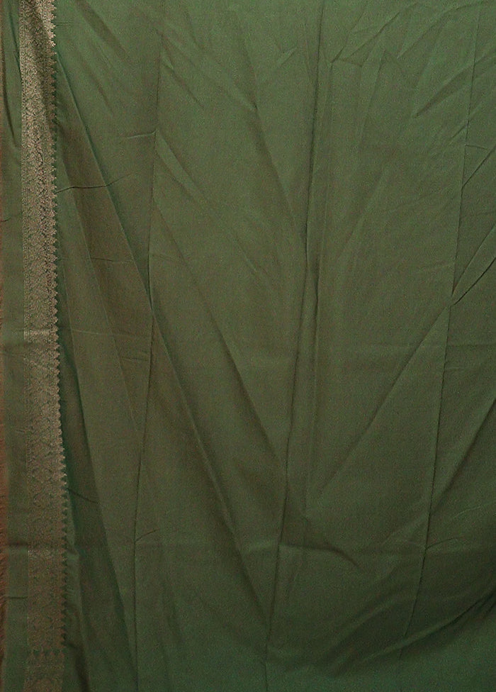 Green Georgette Saree With Blouse Piece
