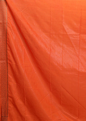 Orange Georgette Saree With Blouse Piece