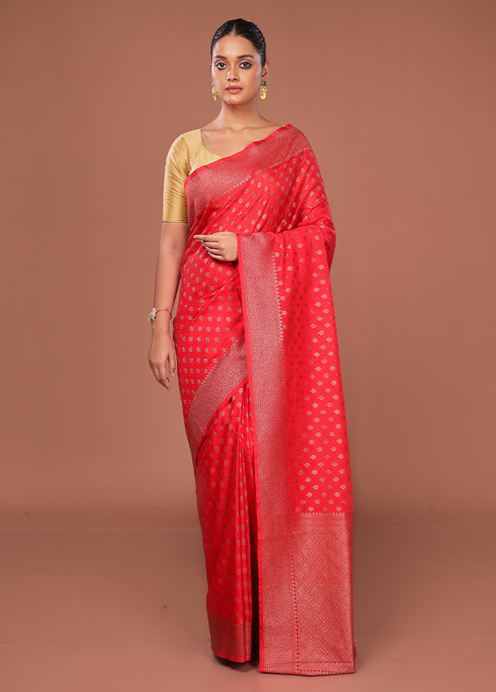 Red Georgette Saree With Blouse Piece