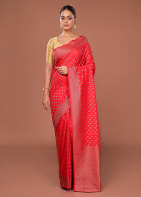 Red Georgette Saree With Blouse Piece