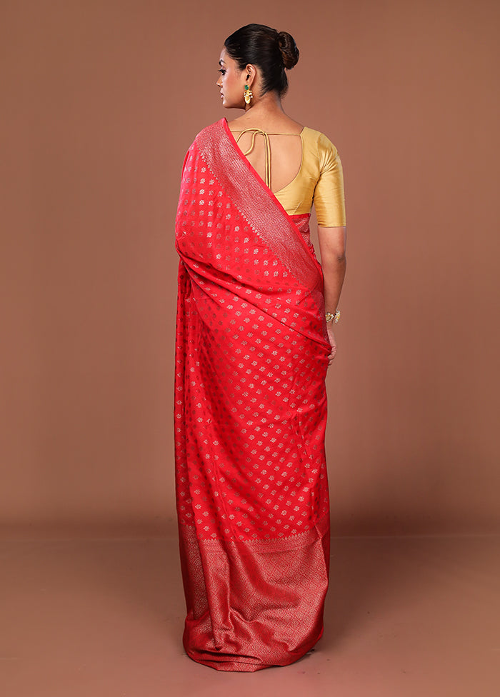 Red Georgette Saree With Blouse Piece