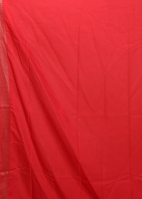 Red Georgette Saree With Blouse Piece
