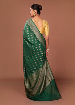 Green Georgette Saree With Blouse Piece