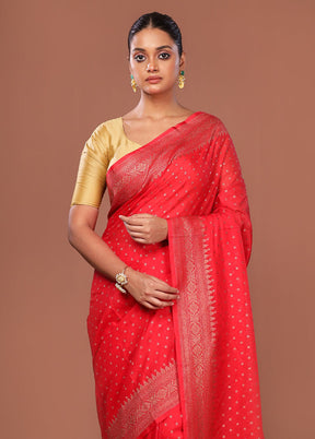 Red Georgette Saree With Blouse Piece