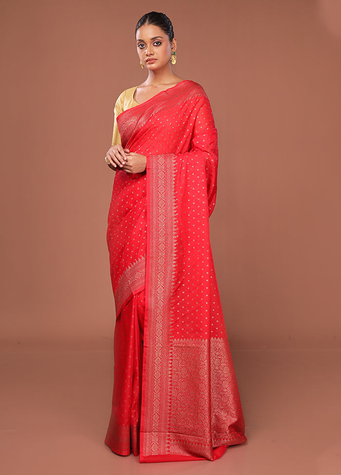 Red Georgette Saree With Blouse Piece