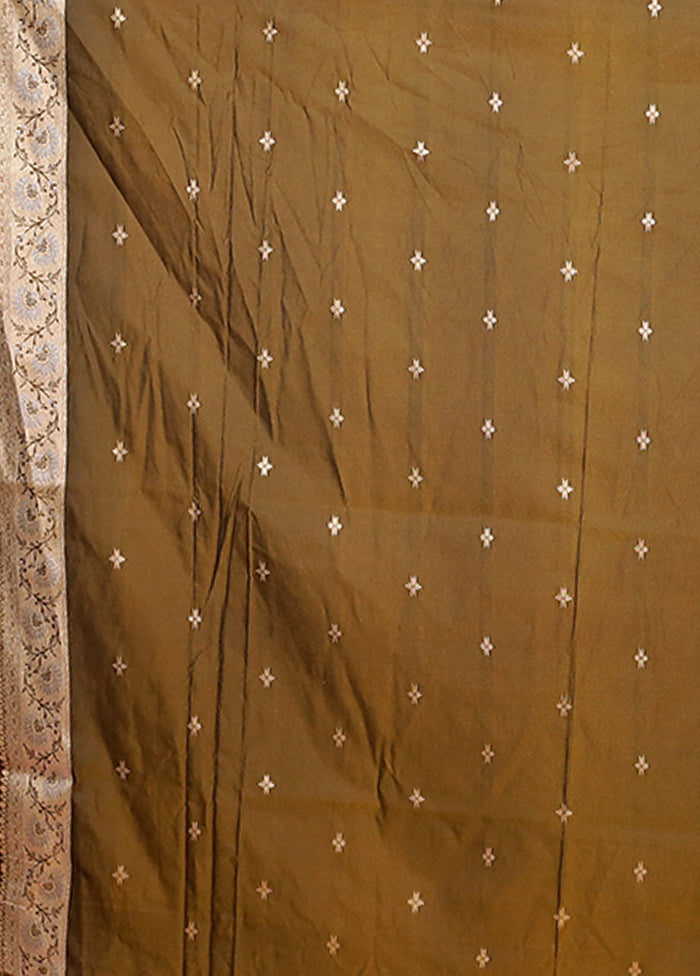 Green Katan Silk Saree With Blouse Piece