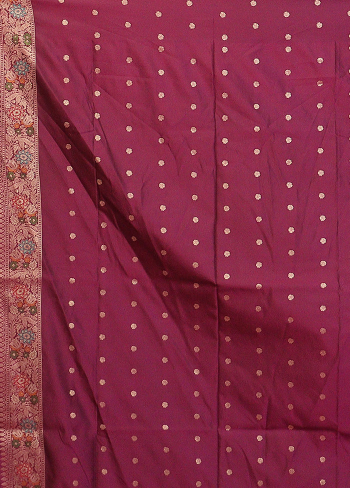 Purple Katan Silk Saree With Blouse Piece