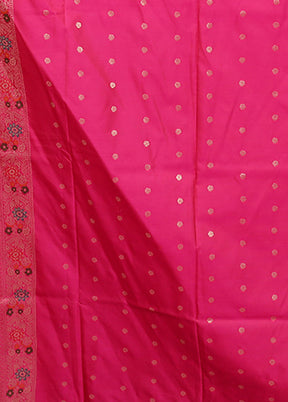 Pink Katan Silk Saree With Blouse Piece