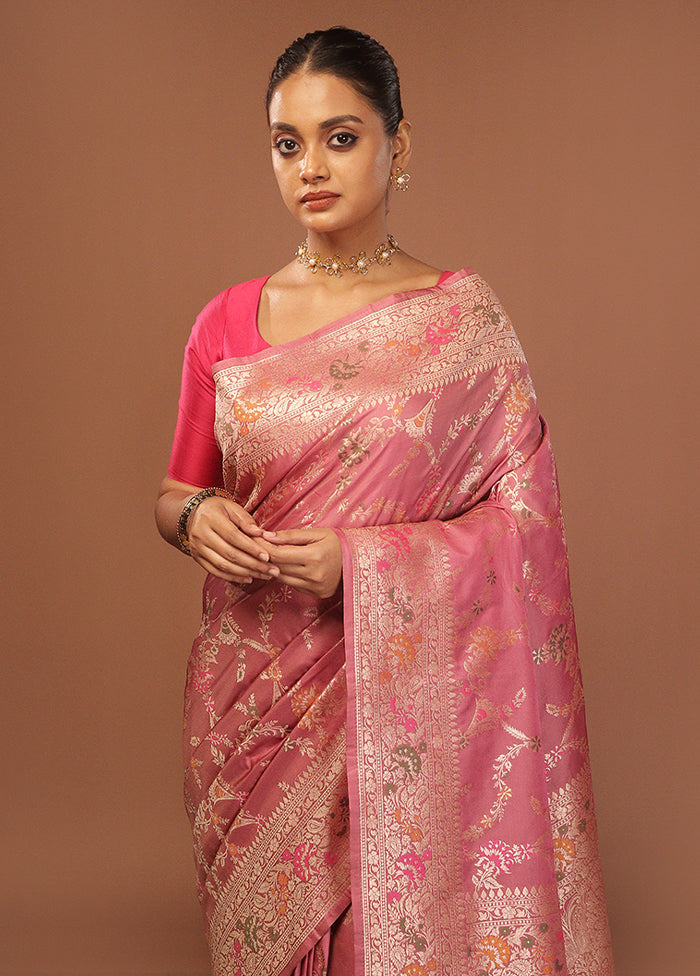 Purple Katan Silk Saree With Blouse Piece