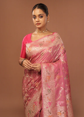 Purple Katan Silk Saree With Blouse Piece