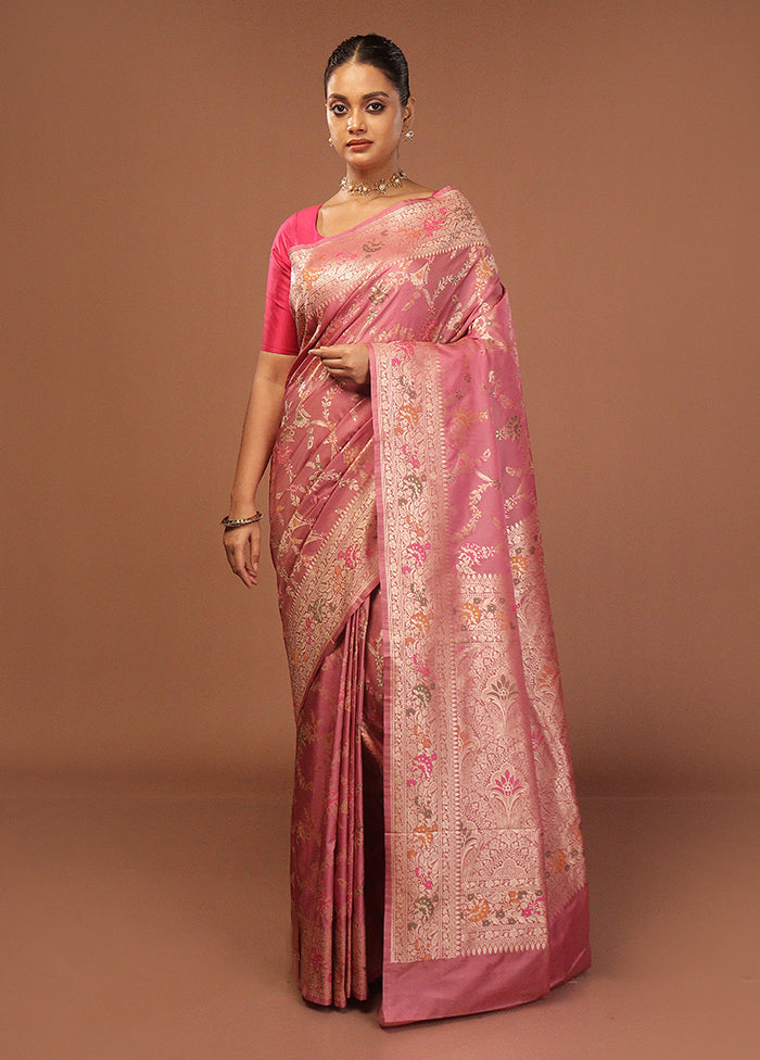 Purple Katan Silk Saree With Blouse Piece