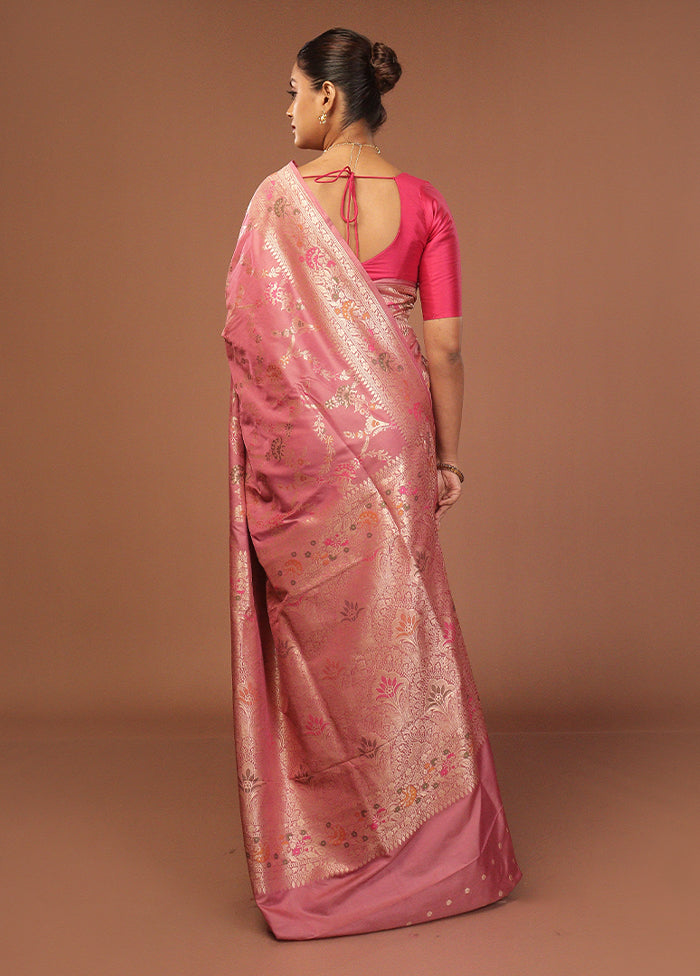 Purple Katan Silk Saree With Blouse Piece