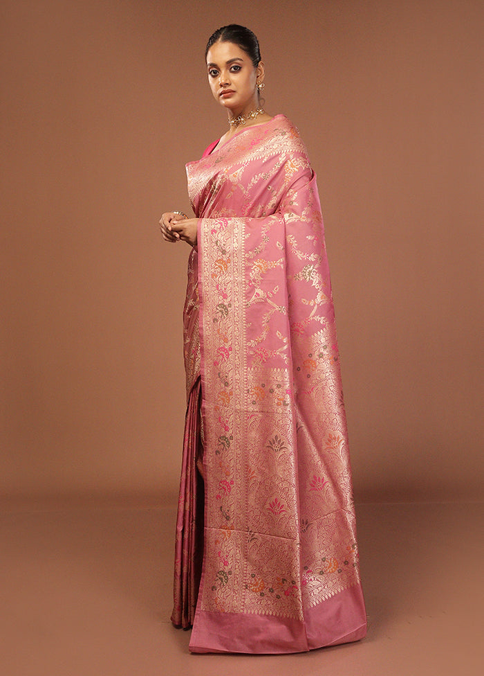 Purple Katan Silk Saree With Blouse Piece