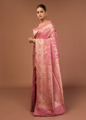 Purple Katan Silk Saree With Blouse Piece