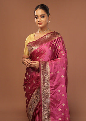 Purple Dupion Silk Saree With Blouse Piece