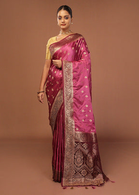 Purple Dupion Silk Saree With Blouse Piece