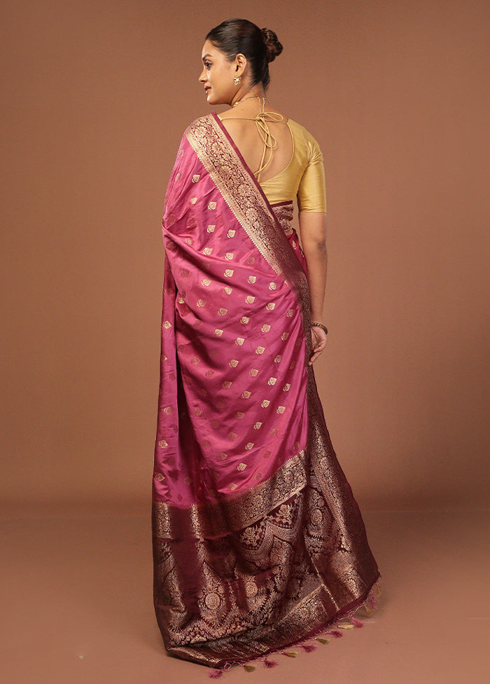 Purple Dupion Silk Saree With Blouse Piece