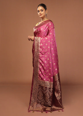 Purple Dupion Silk Saree With Blouse Piece