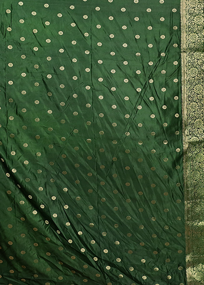 Green Dupion Silk Saree With Blouse Piece
