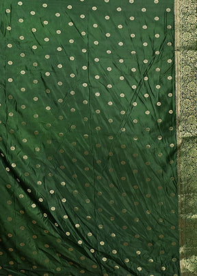 Green Dupion Silk Saree With Blouse Piece