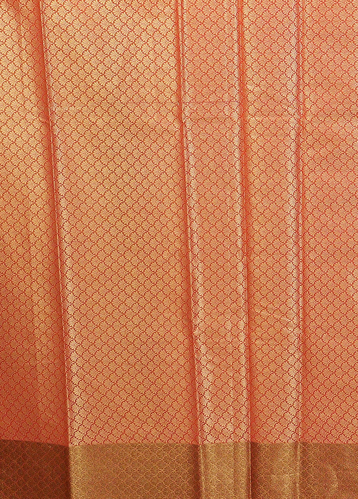 Red Kora Silk Saree With Blouse Piece