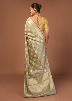 Grey Kora Silk Saree With Blouse Piece