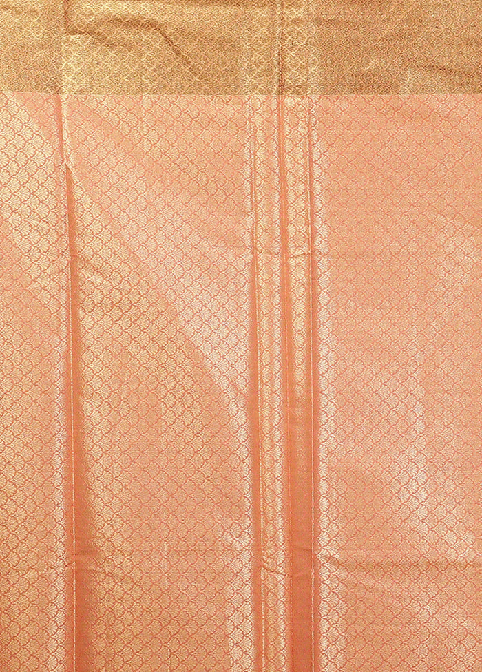 Pink Kora Silk Saree With Blouse Piece