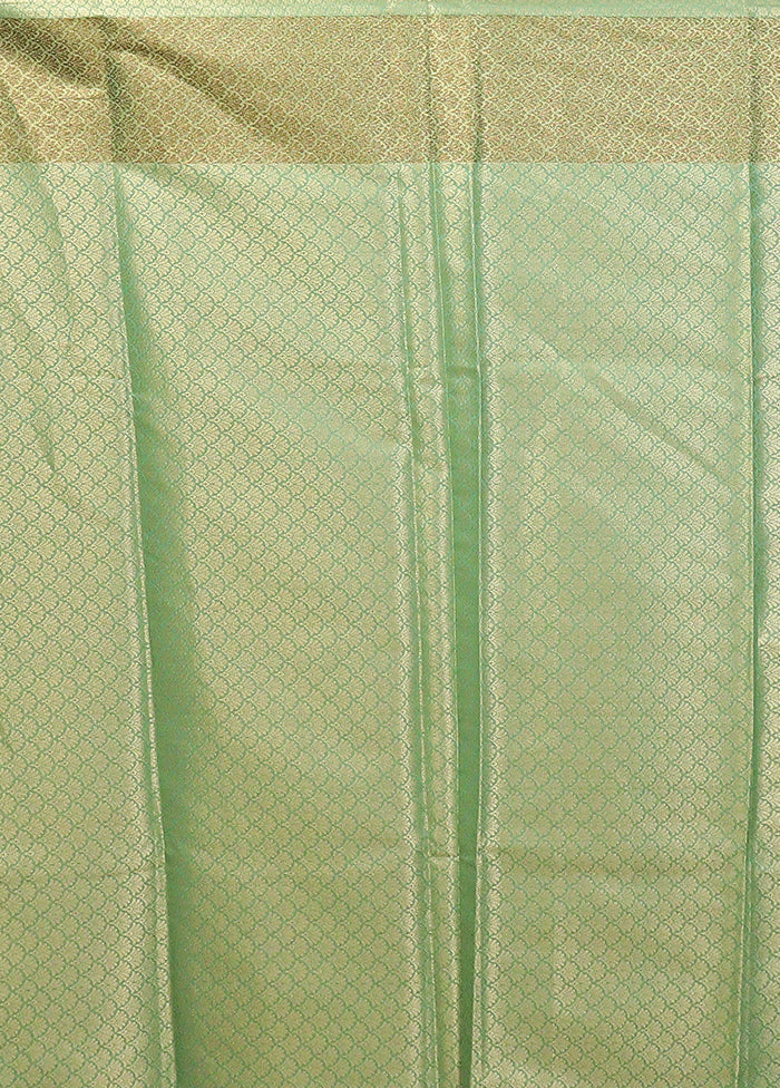 Green Kora Silk Saree With Blouse Piece