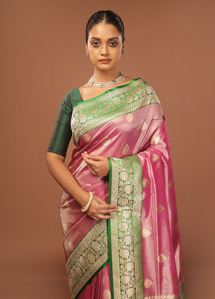 Purple Tissue Silk Saree With Blouse Piece