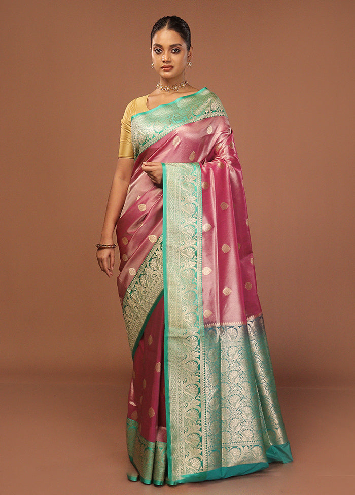 Purple Tissue Silk Saree With Blouse Piece