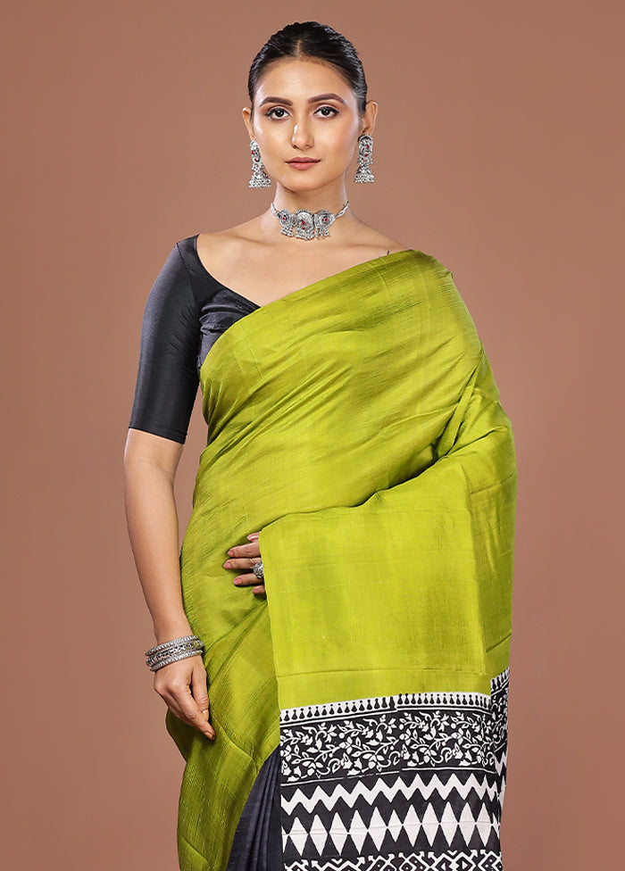 Cream Printed Pure Silk Saree Without Blouse Piece