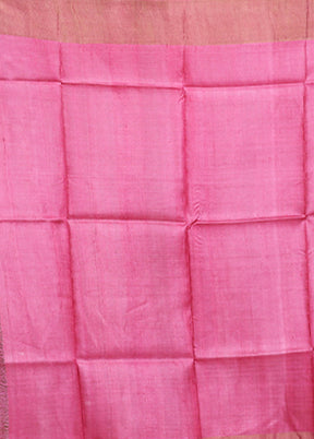 Cream Tussar Silk Saree With Blouse Piece