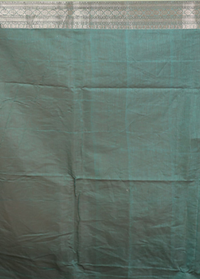 Green Kora Silk Saree With Blouse Piece