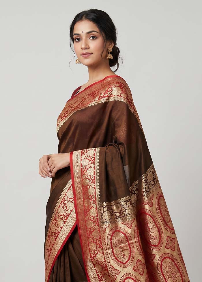 Purple Banarasi Silk Saree With Blouse Piece