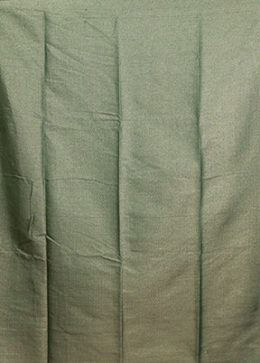 Green Dupion Silk Saree With Blouse Piece