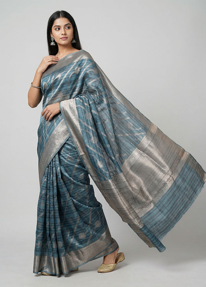Green Kora Silk Saree With Blouse Piece