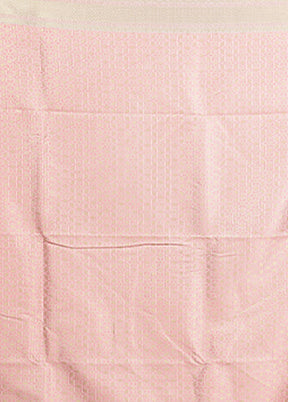 Pink Kora Silk Saree With Blouse Piece