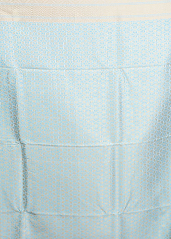 White Kora Silk Saree With Blouse Piece