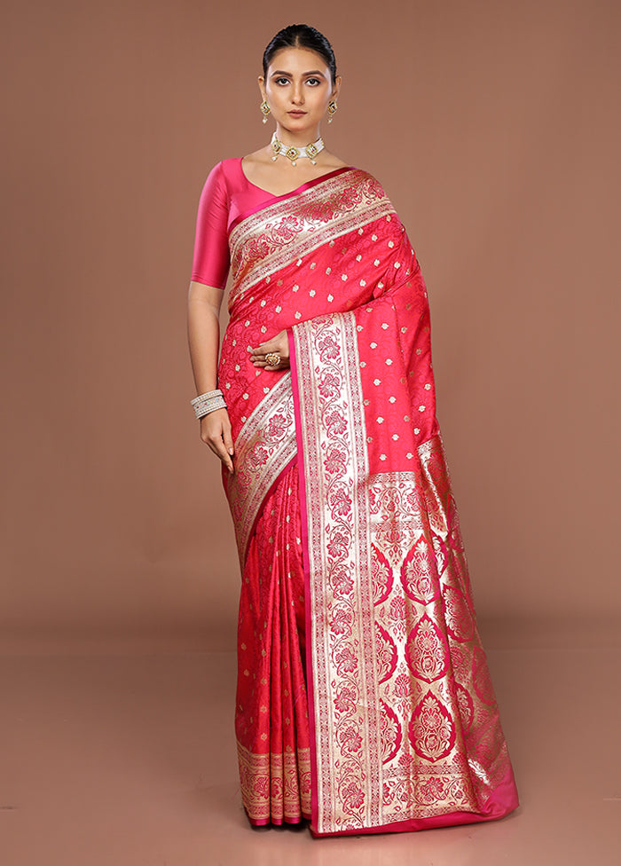 Red Tanchoi Silk Saree With Blouse Piece